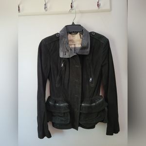 Authentic black suede Burberry jacket. Size  US4.